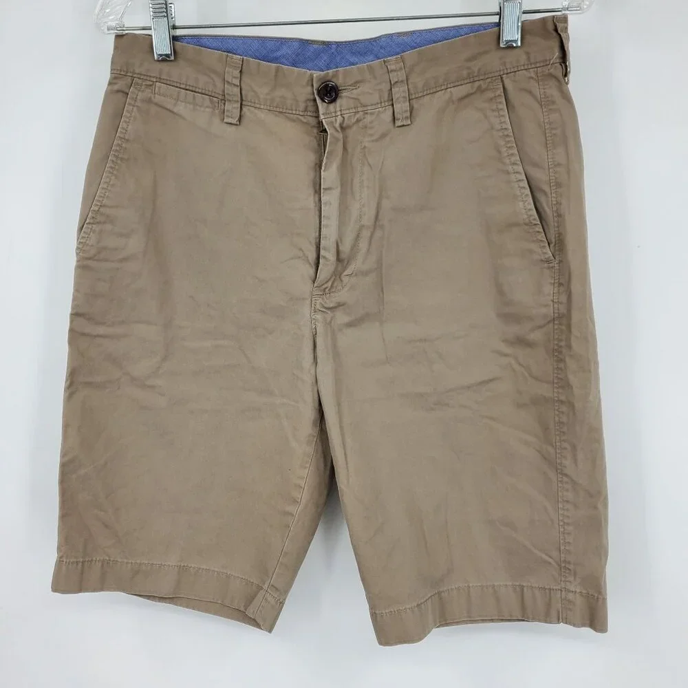 J. Crew‎ Men's Khaki Flat Front Chino Preppy Shorts Size 30W